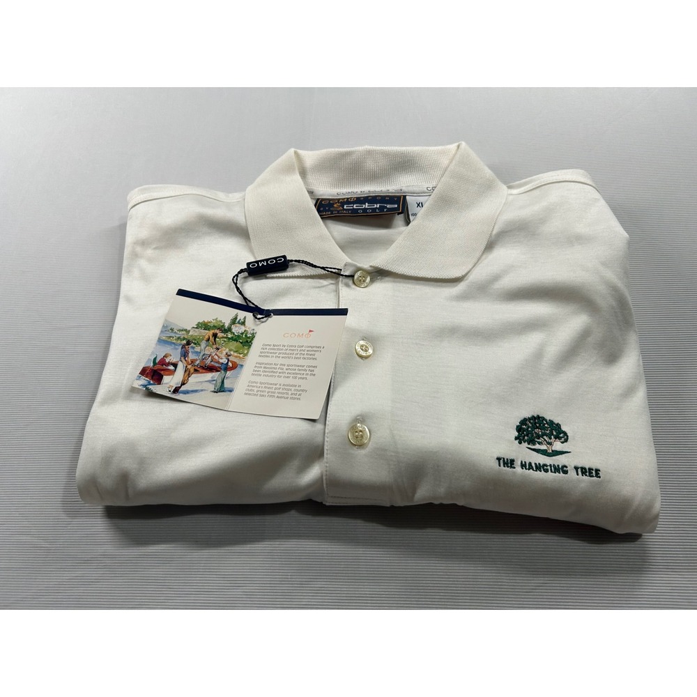 Como Sport by Cobra Golf Mens XL Polo Shirt White The Hanging Tree Italy NWT